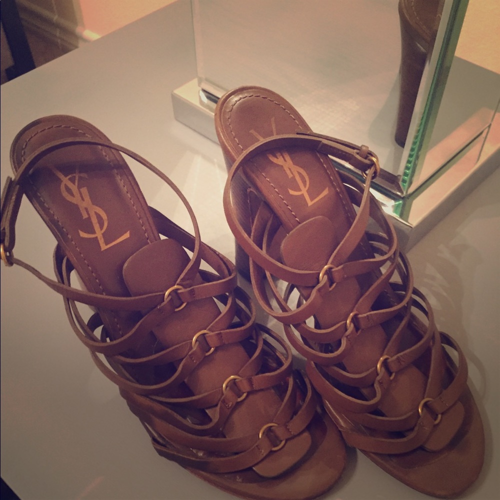YSL ankle strap heels
